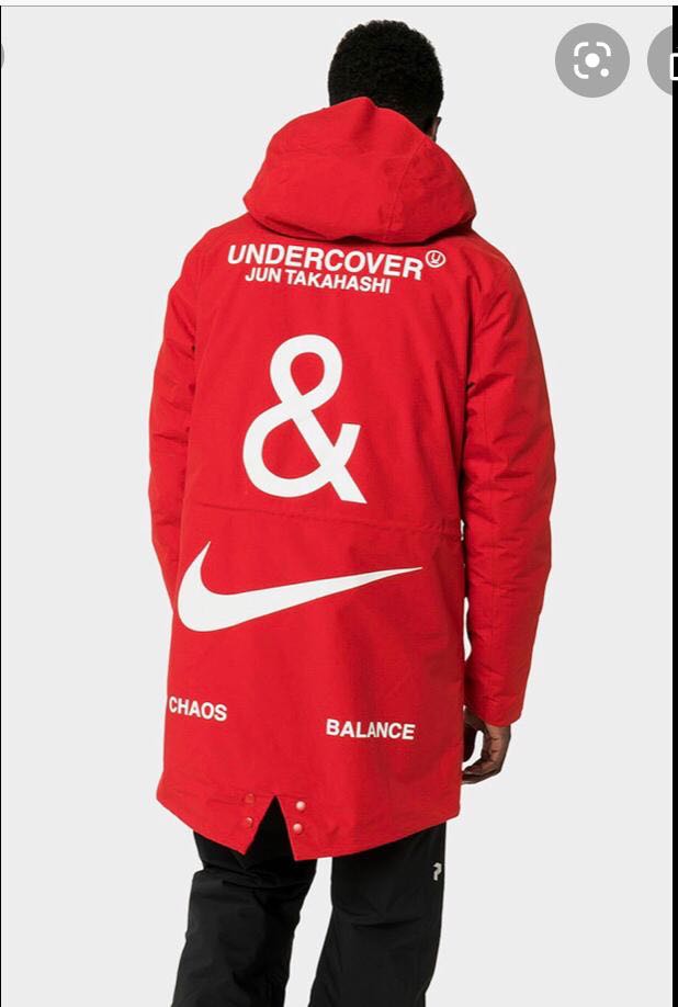 Nike x Undercover Red Fishtail Logo Print Parka HYPEBEAST Men s
