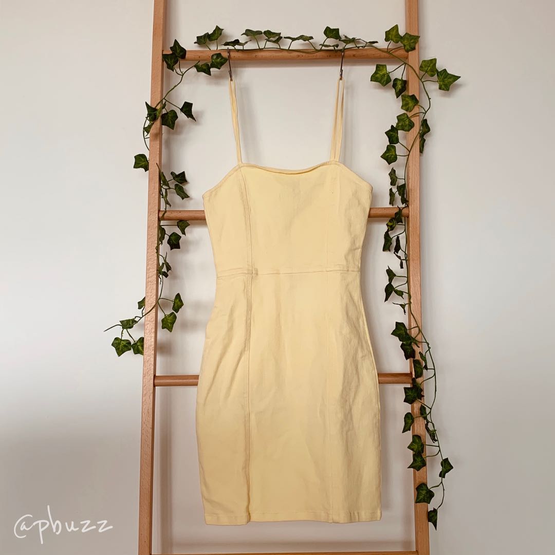 pastel yellow mini dress