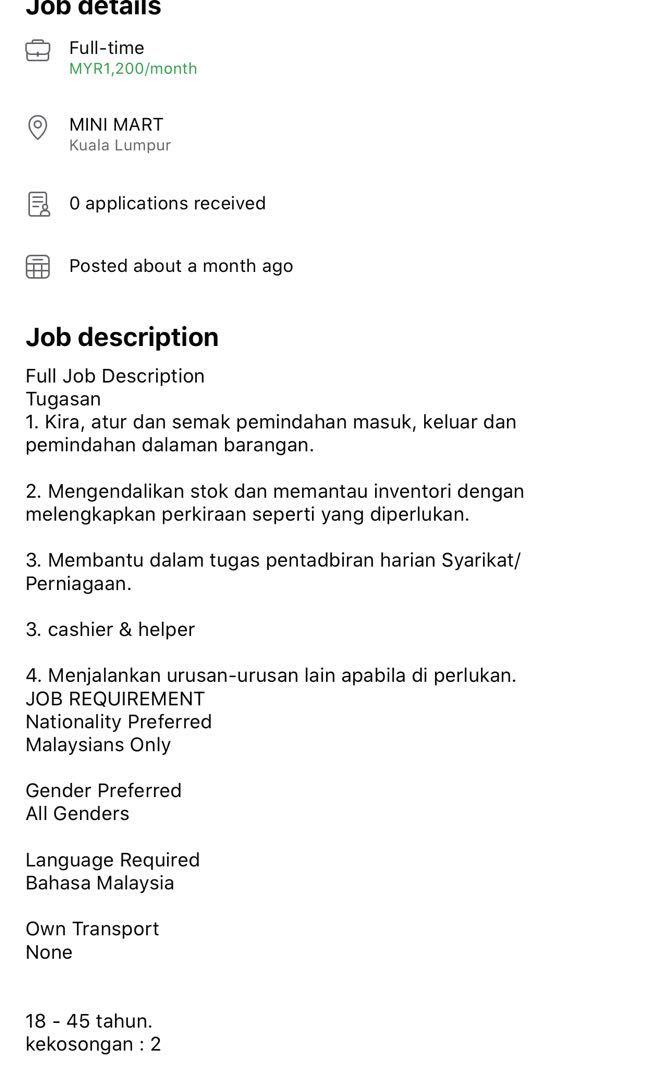 Pembantu Kedai Cashier Jobs Full Time Sales Retail Marketing On Carousell