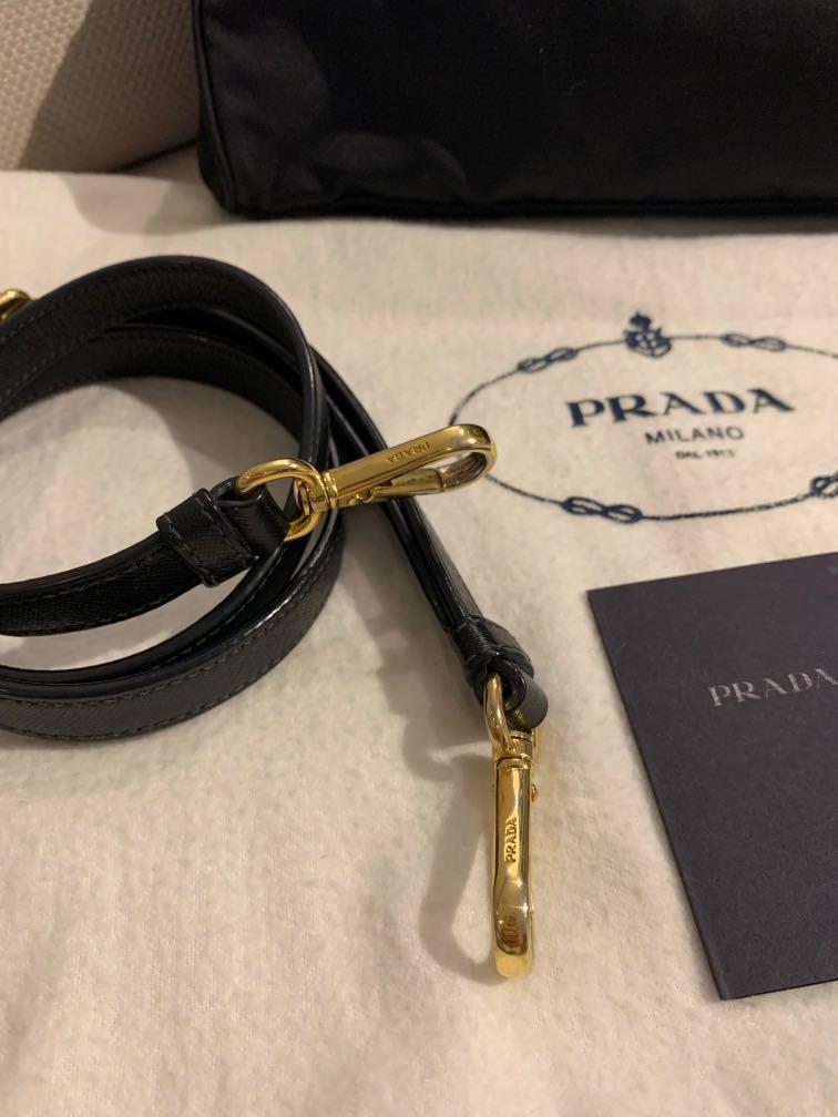 Prada Nylon Tessuto saffian black bag (Category: Luxury Bags & Wallets) located in Makati City. Submitted by dripa (Listing ID 1040464468, Image 3). Description: 💯 Authentic prada Bag -dust bag - original leather strap -authenticity card Perfect for errands and work bag . Rfs: need smaller bag.