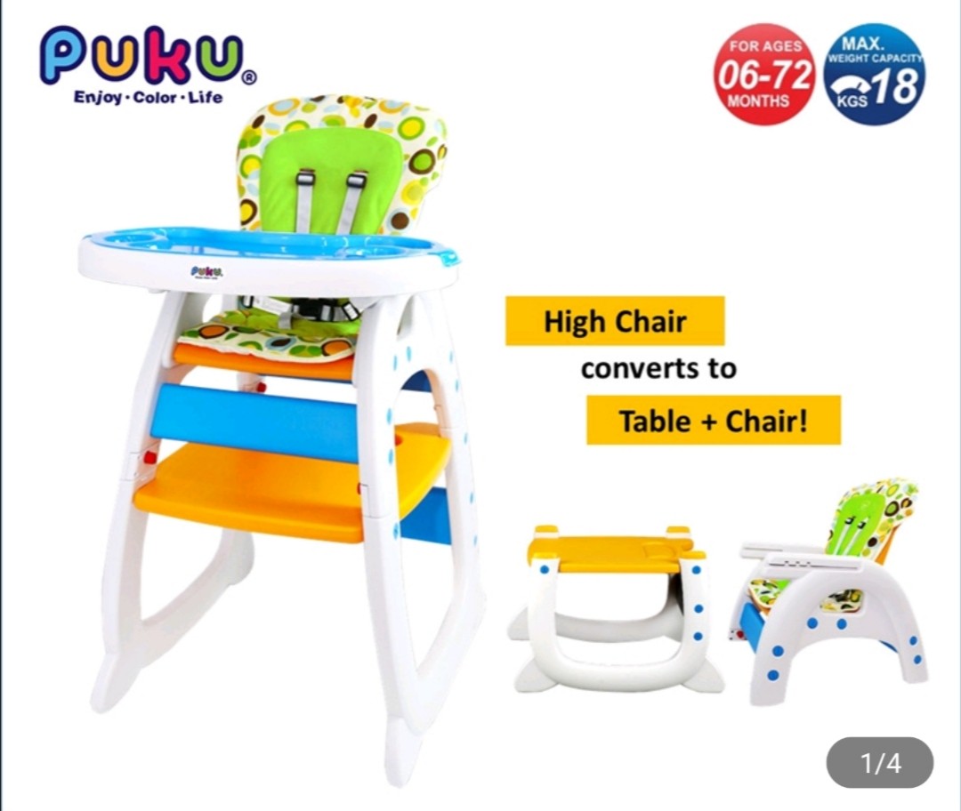 Puku 2in1 high chair Babies Kids Nursing Feeding Baby High