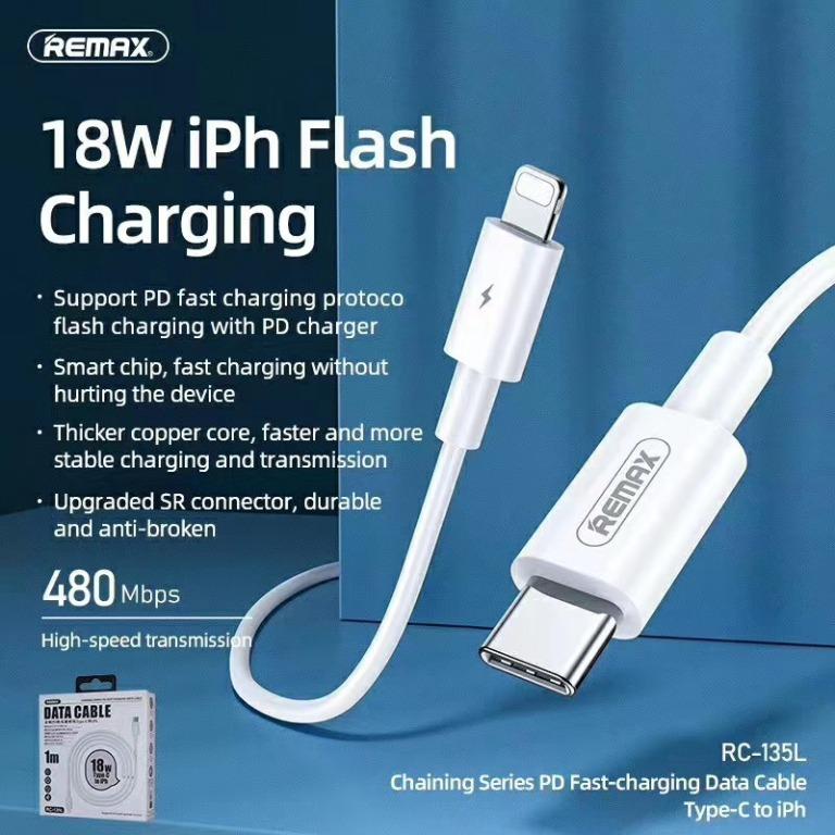 Remax Super Fast Charge Type C To Iphone Cable Mobile Phones Tablets Mobile Tablet Accessories Mobile Accessories On Carousell