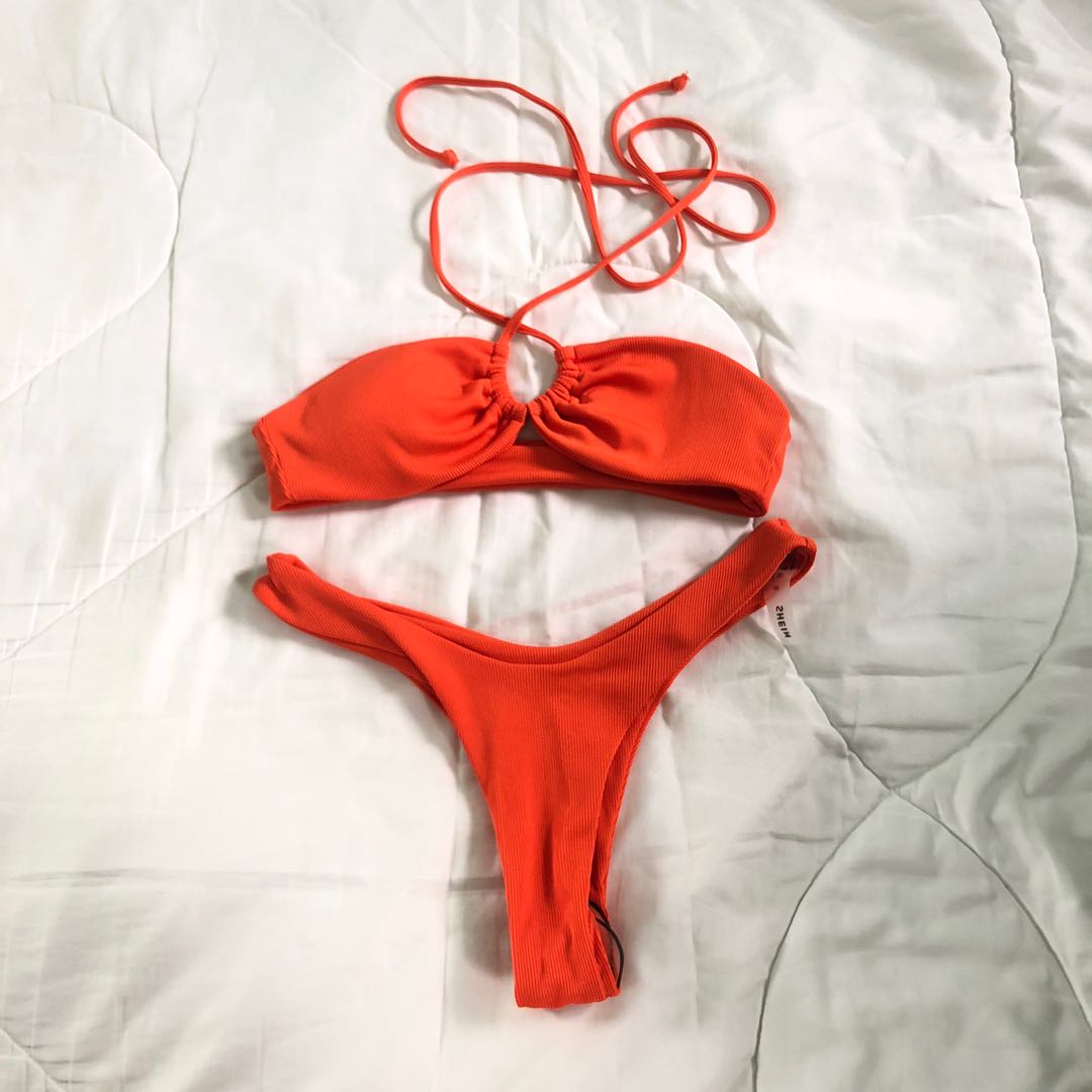 shein orange swimsuit