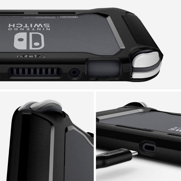 Spigen Rugged Armor Case for Nintendo Switch Lite (Category: Cases & Covers) located in Manila. Submitted by techsmartph (Listing ID 1040507782, Image 3). Description: * Sleek and timeless matte black layer with raised bumper guards * Added texture around control stations for enhanced grip * Transparent back shows off the original color of Nintendo Switch Lite * Includes a hand strap for a more controlled and drop-free experience * Only compatibl