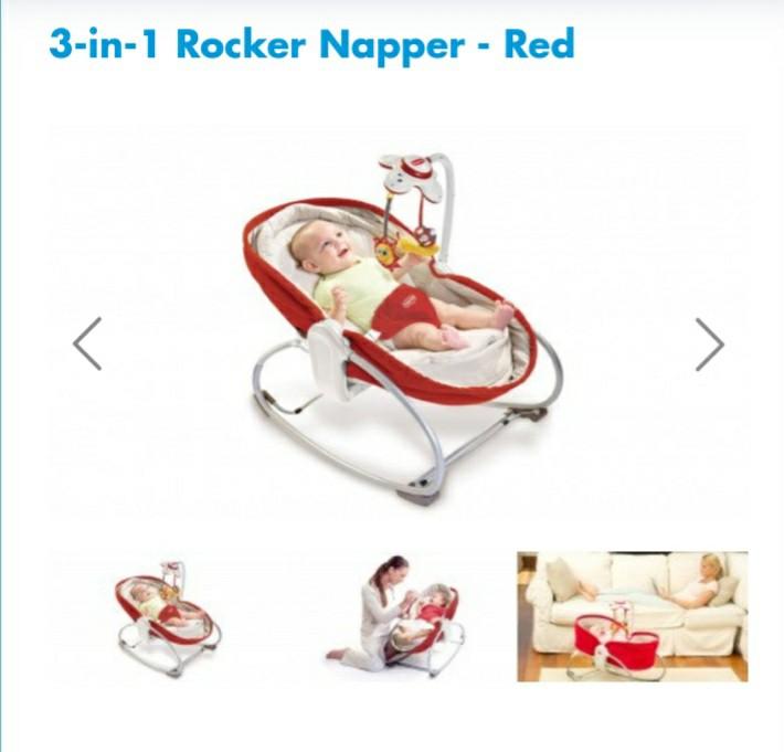 Tiny Love 3 In 1 Baby Rocker Napper Red Babies Kids Infant Playtime On Carousell