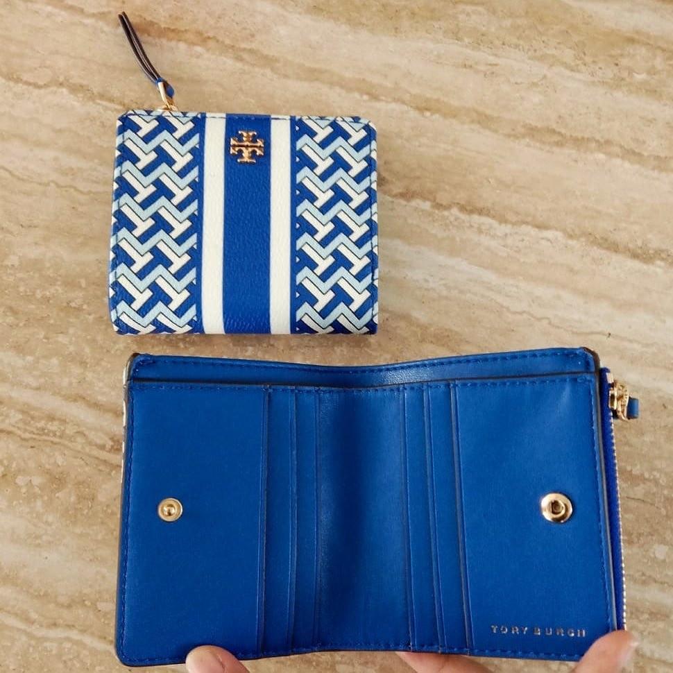 Tory burch t sales zag zip mini wallet