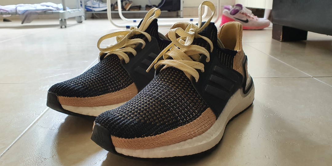 Adidas ultra boost 2019 core black raw sand discount