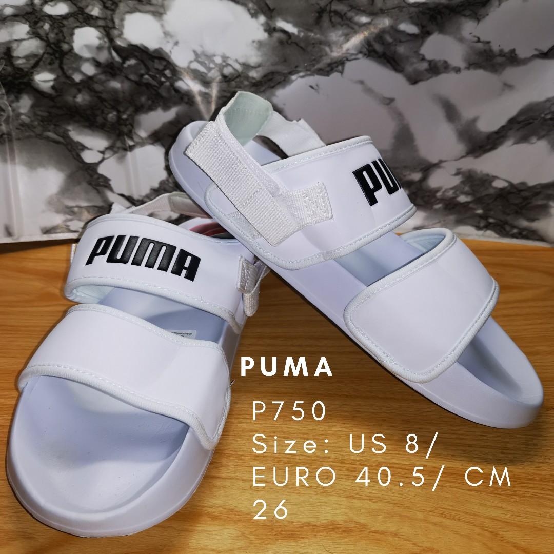 white puma slippers