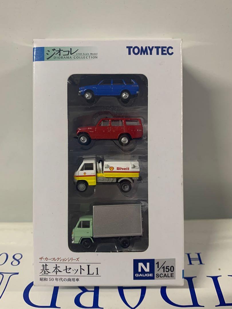 全新tomytec 1 150 車仔4台基本set L1 Shell蜆殼運油車消防車貨車昭和私家車the Truck Collection N Gauge 物流現場百景n Scale 1 150 興趣及遊戲 玩具