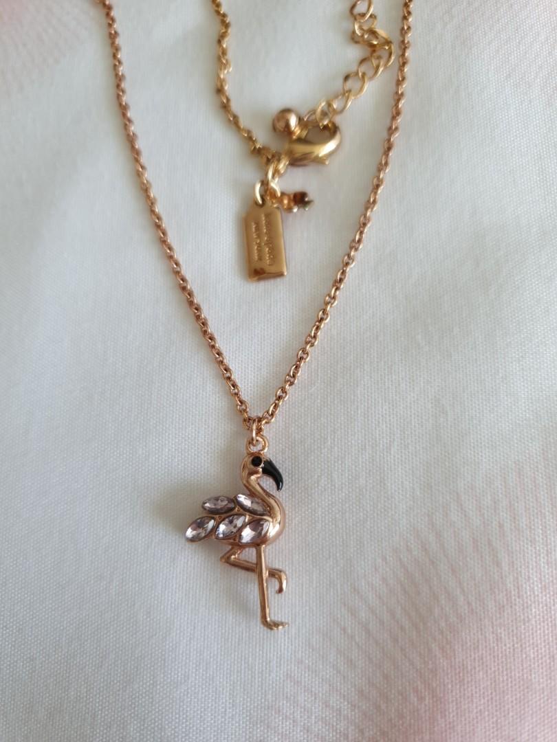 Almost New Kate Spade Necklace Flamingo Women s Fashion Jewelry Organisers Necklaces on Carousell