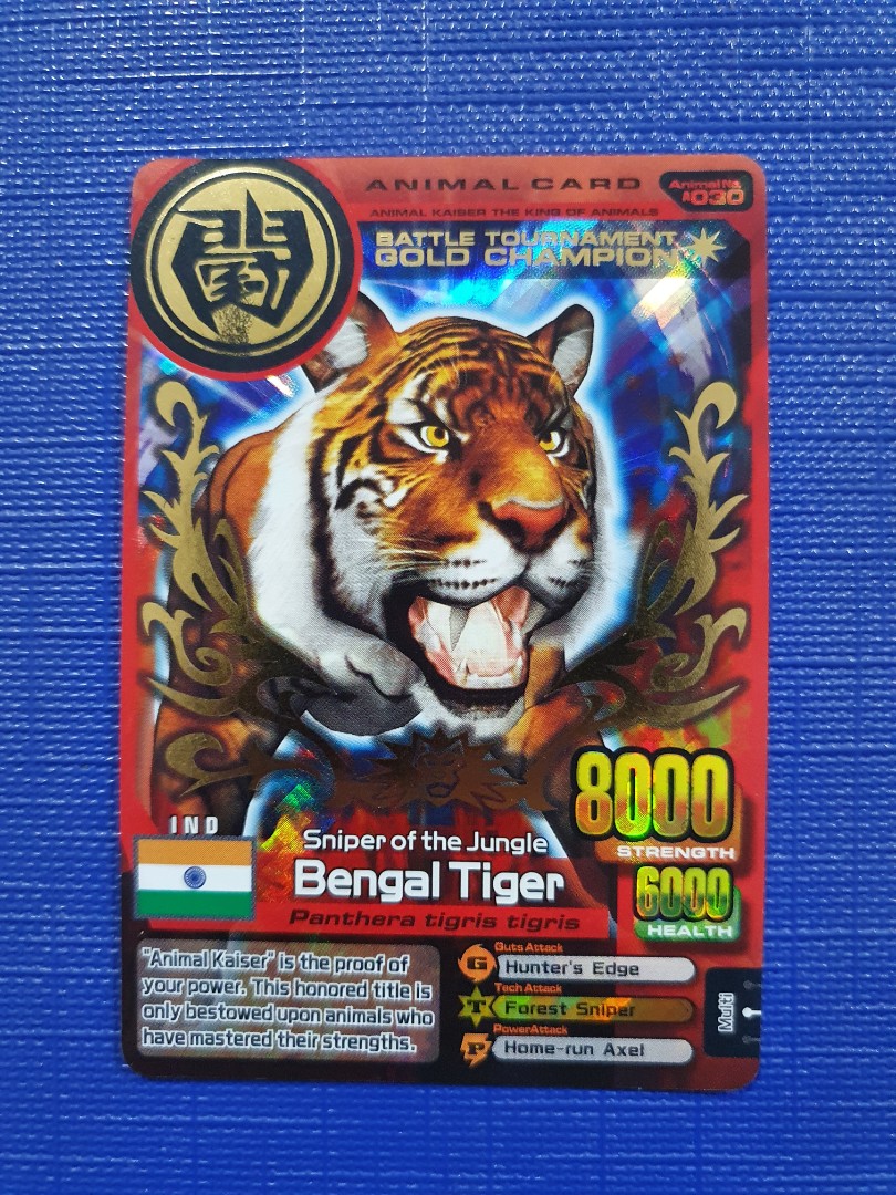 Animal Kaiser Champion Card Bengal Tiger Hobbies Toys Toys Games On Carousell