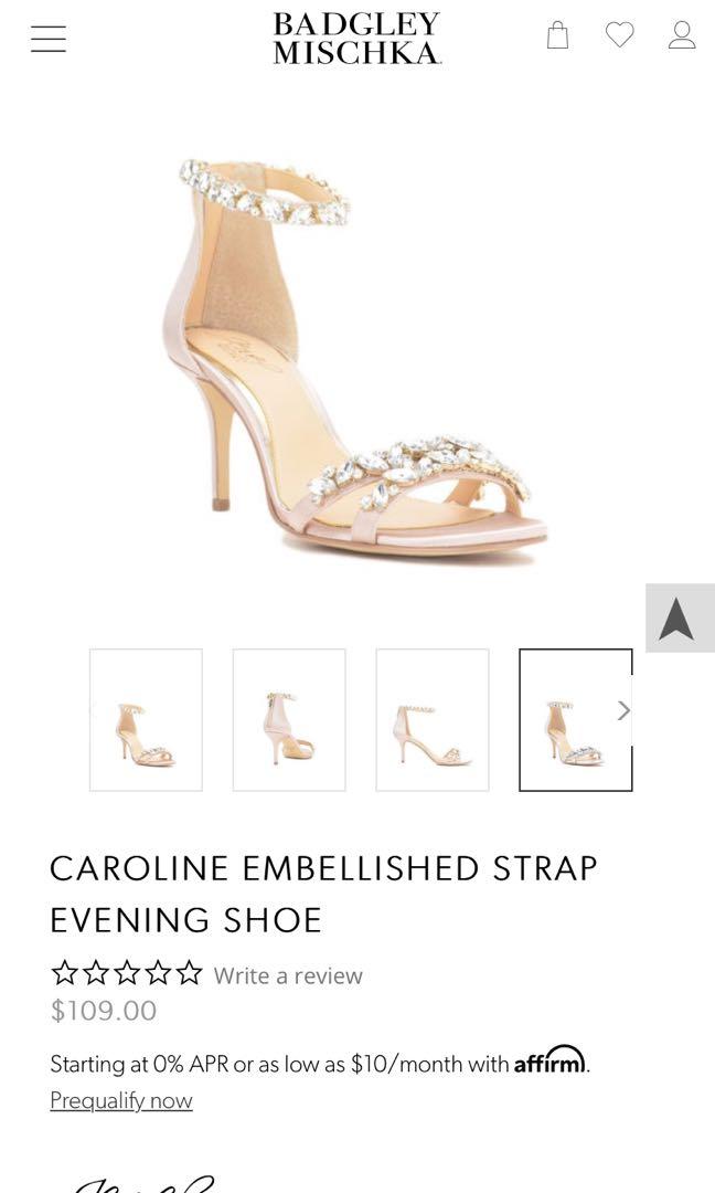 Brand New Badgley Mischka Caroline Embellished strap evening heels Jewel collection Women s Fashion Footwear Heels on Carousell