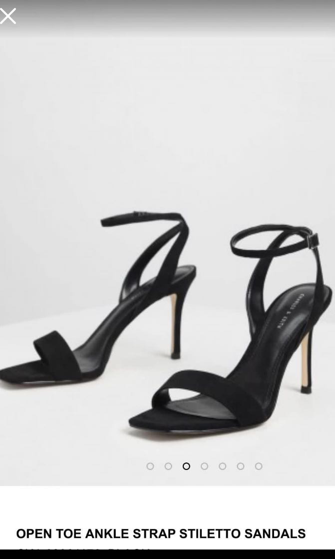 Charles & keith black heels Clearance