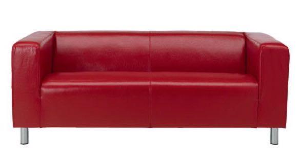 Cheap Leather Sofa Klippan Red