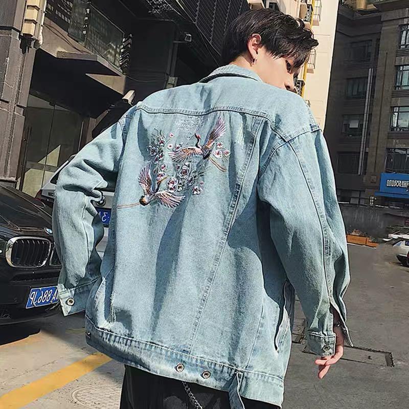 Men's embroidered denim jacket 2025