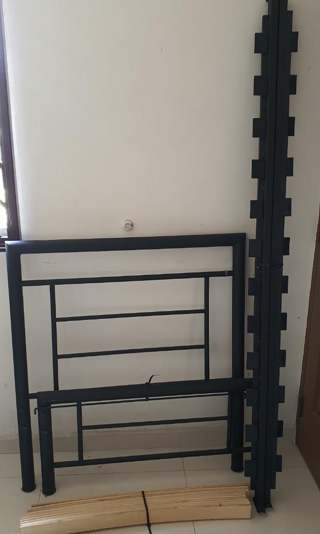 Single Metal Bed Frame only ELKO (bought from Courts), Furniture & Home