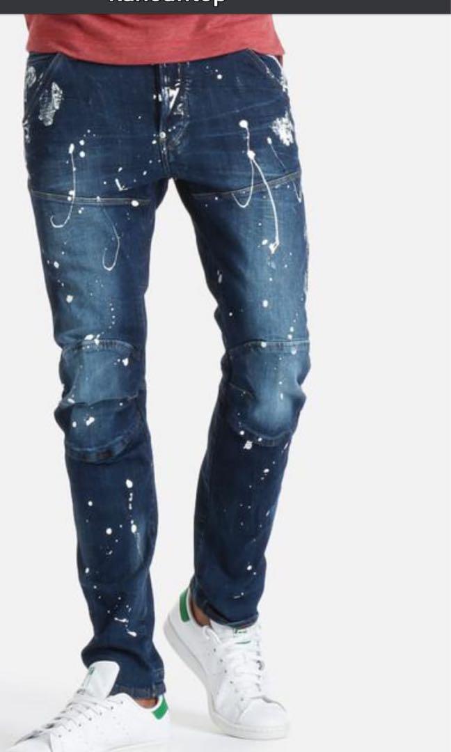 G star paint splatter jeans outlet