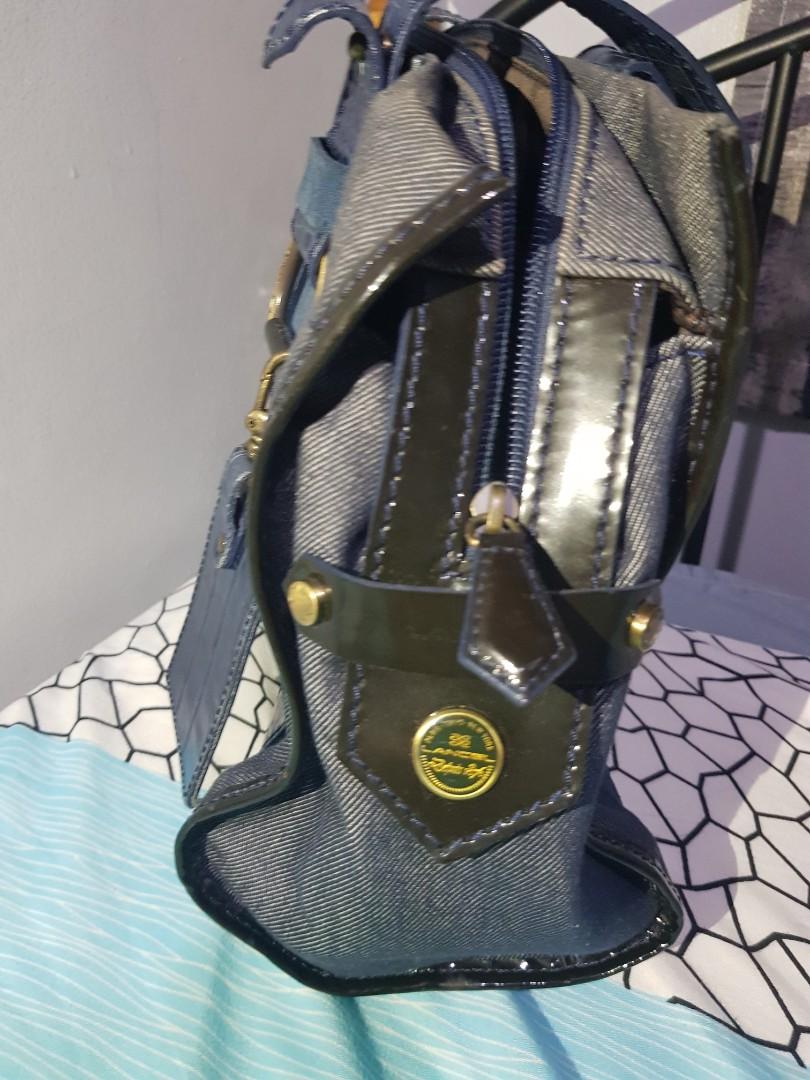 Guaranteed Authentic Lancel Denim Shoulder Bag (Category: Luxury Bags & Wallets) located in Paranaque City. Submitted by rizasauthenticitems (Listing ID 1046107118, Image 2). Description: Guaranteed Authentic Lancel Denim Shoulder Bag can be used as laptop bag Croc Leather, old gold hardware with tag Rank A condition can fit 12 to 15 inches laptop.