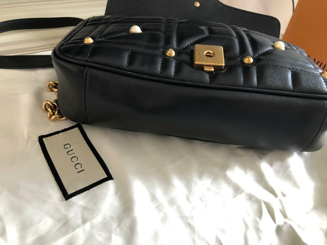 Gucci marmont on sale studded bag