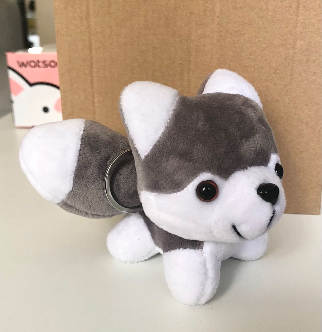 husky plush keychain