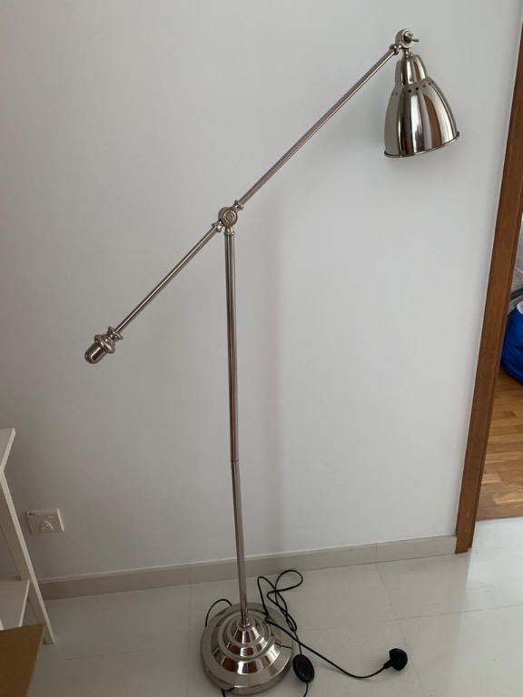 Ikea Silver Standing Lamp, Furniture & Home Living, Lighting & Fans