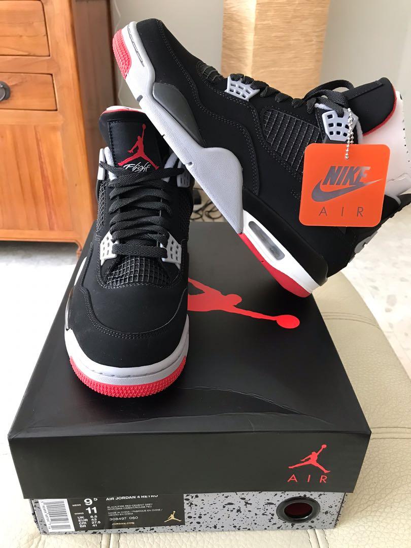 Bred 4 discount size 9