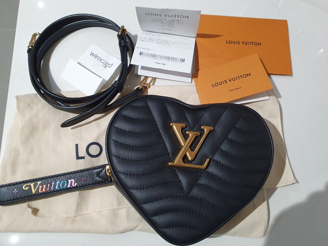 LOUIS VUITTON Calfskin New Wave Heart Bag Black 414765