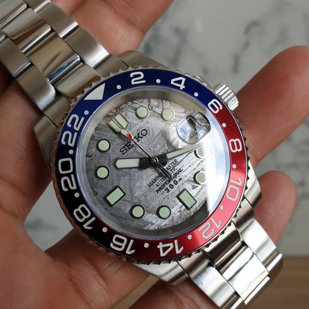 METEORITE DIALS From DEEP Space: METEORITE DIALS SILVER BLUE, BLACK (PVD  CASE) Available In 40 And 44mm Automatic Seiko Movement Luminous Cerami  Page WatchinTyme 