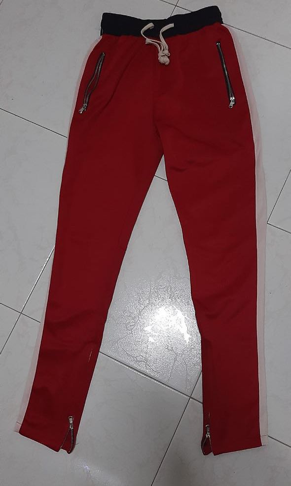 Red track pants sales mens