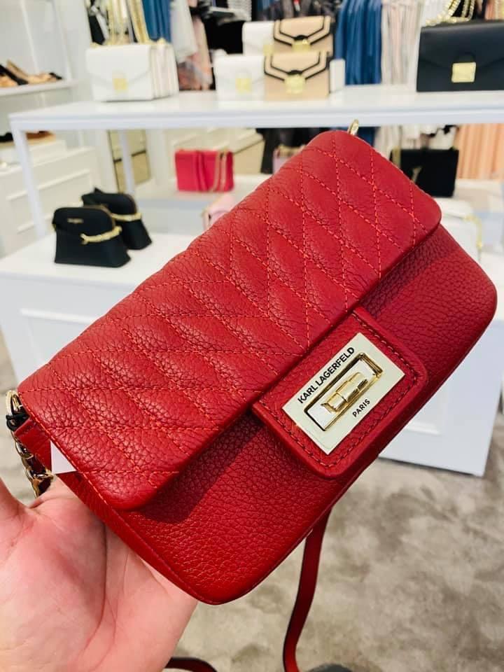 Karl lagerfeld red 2025 purse