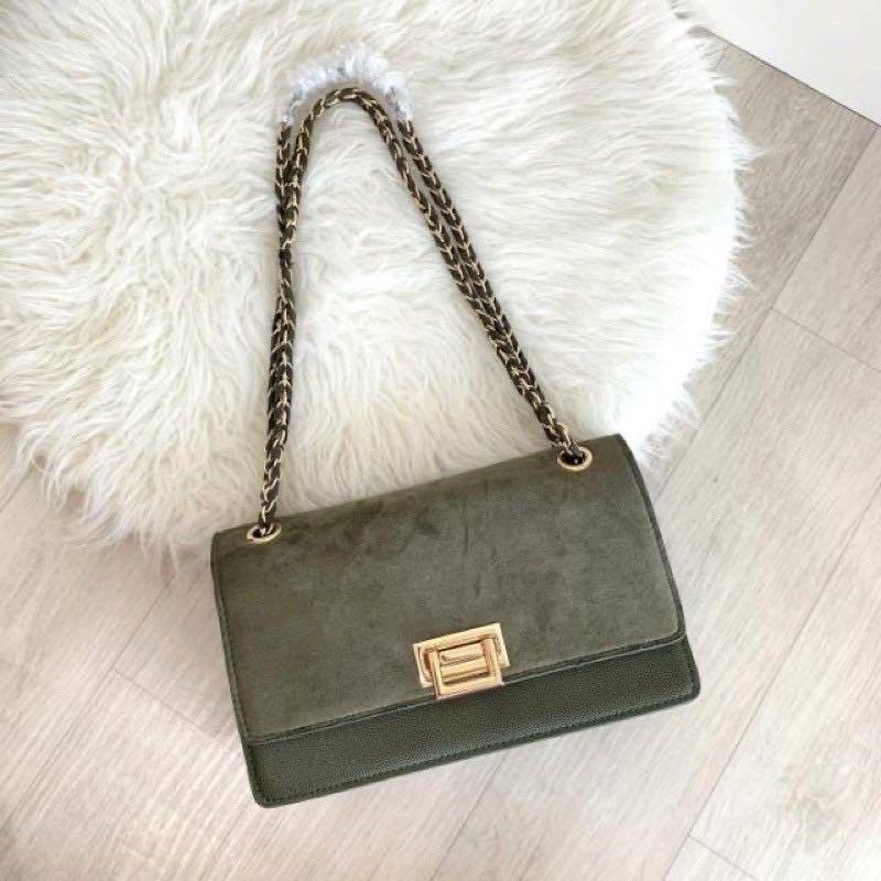 Charles and keith 2025 suede bag