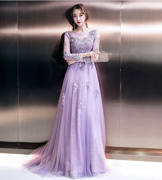 Purple cap on sale sleeve dress