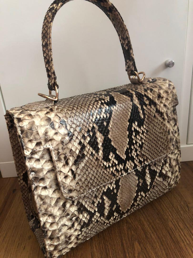 Python leather bag outlet