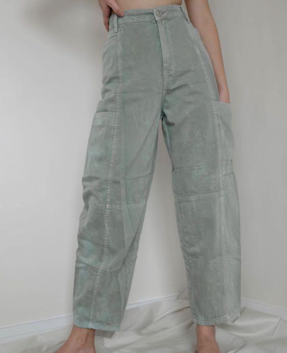 Zara Sage Green Cargo Pants, Women's 