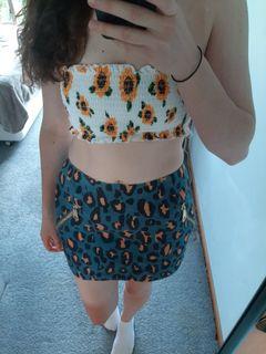 Sunflower Print Bikini Top