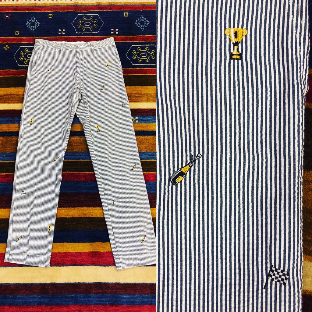 Tommy Hilfiger Seersucker Wide Fit Embroidered Pants Men s