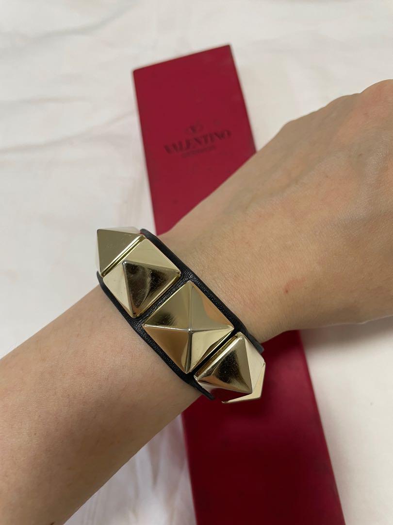 Valentino Garavani Rockstud large Leather Bracelet Luxury Accessories on Carousell