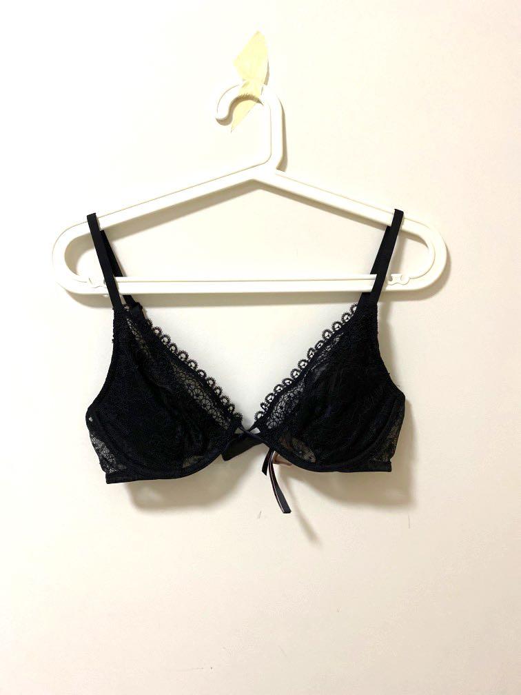 Black lace unlined bra clearance