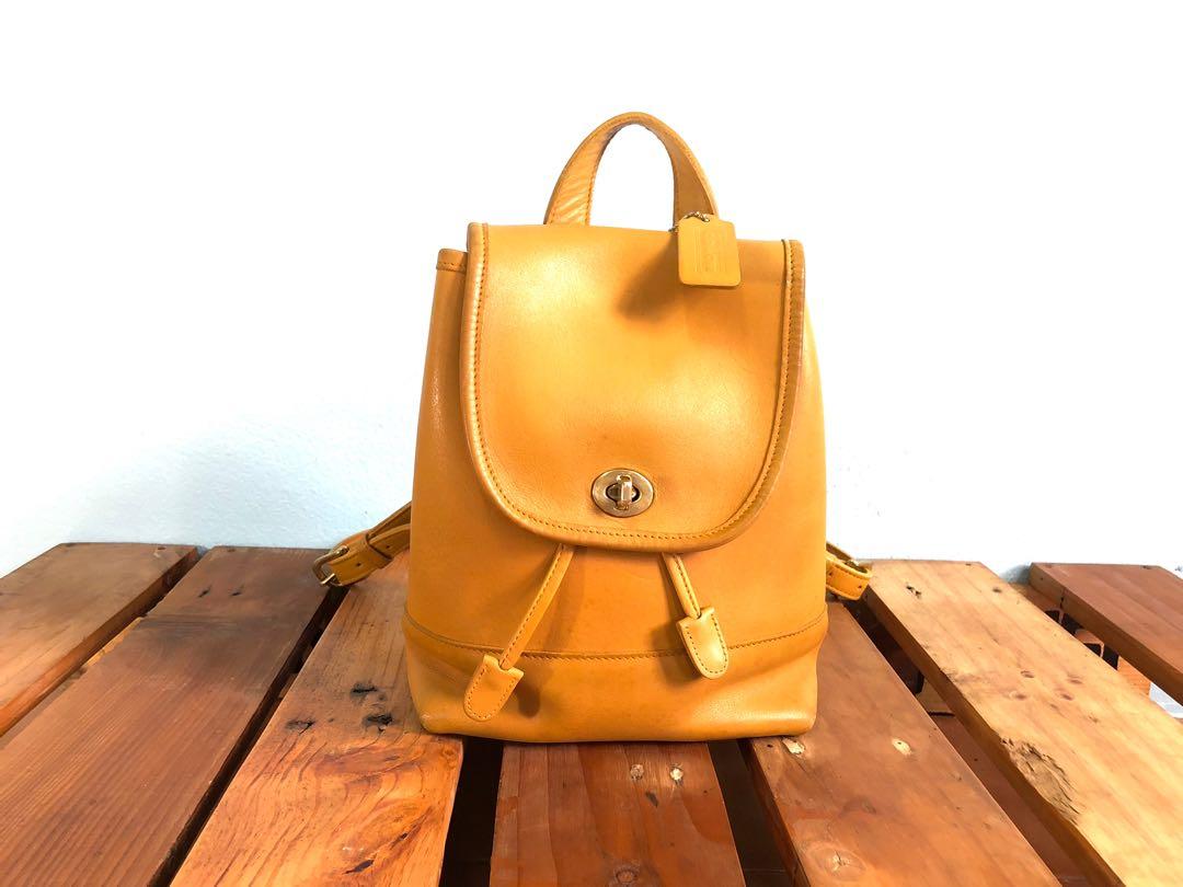 Vintage Coach Daypack Mini in Yellow, Luxury, Bags & Wallets on Carousell