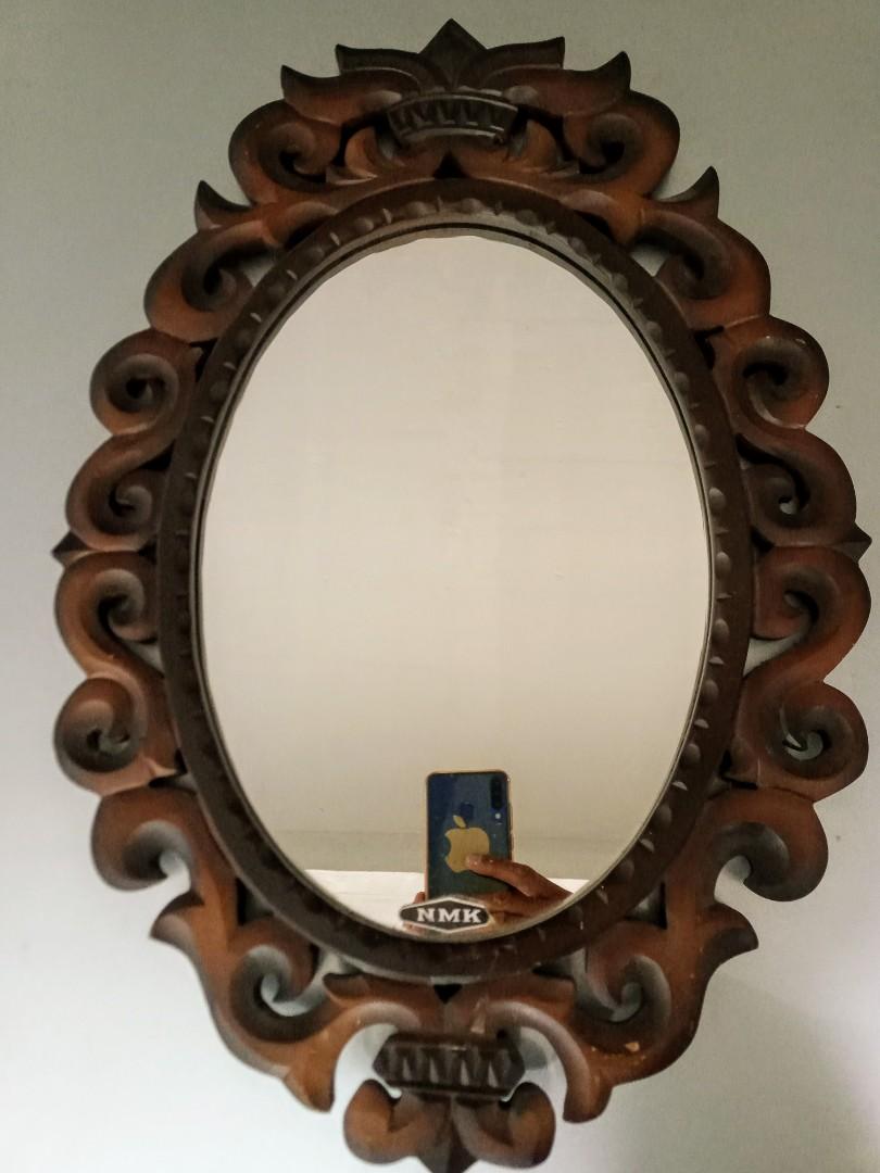 Vintage Mirror With Wood Frame Home Furniture Furniture Fixtures Others On Carousell