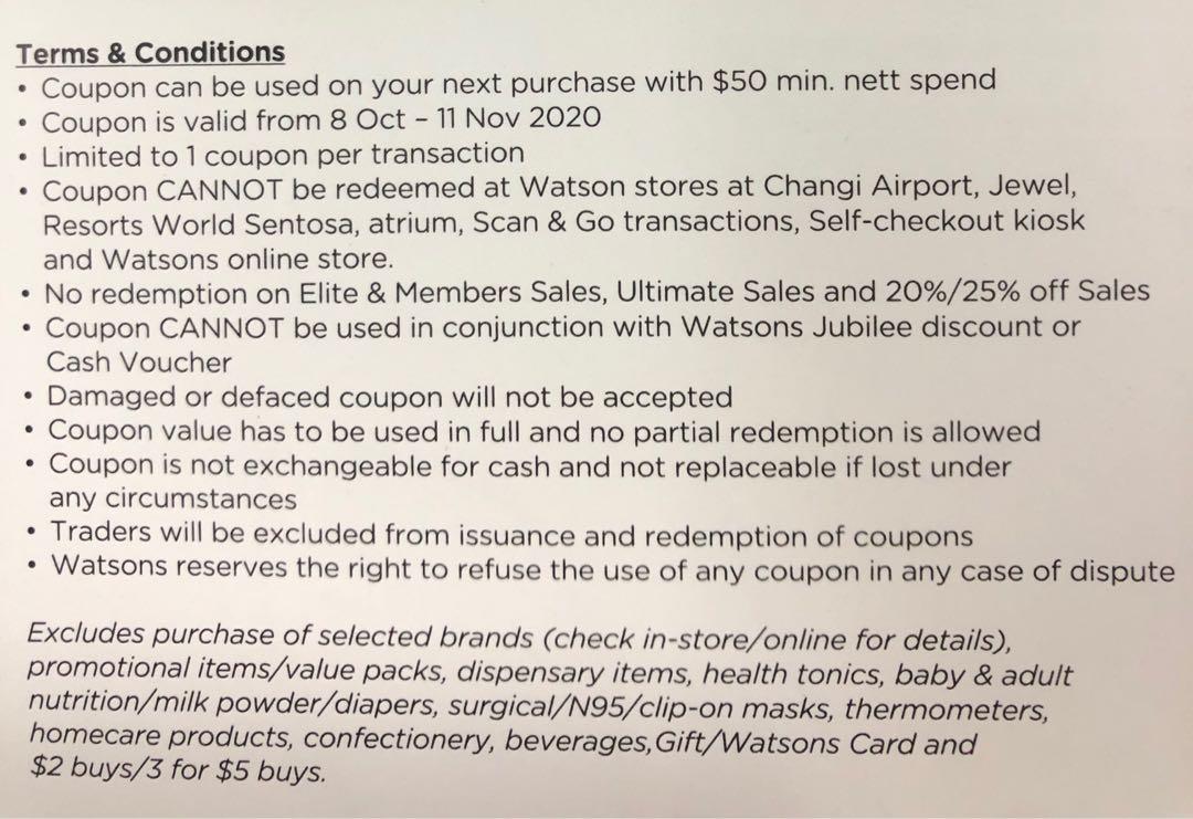 Watsons Coupons, Everything Else on Carousell