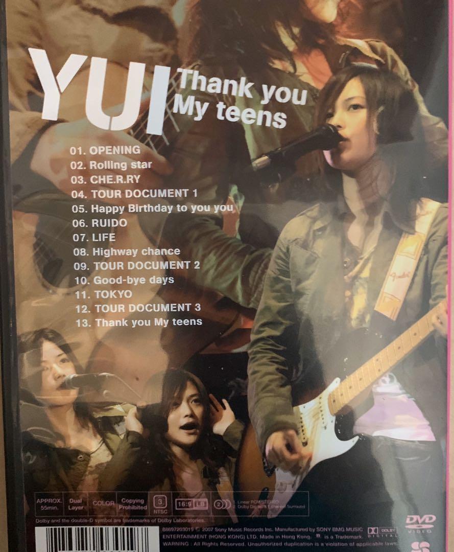 港版yui Firstlivedvd Thank You My Teens 音樂樂器 配件 Cd S Dvd S Other Media Carousell