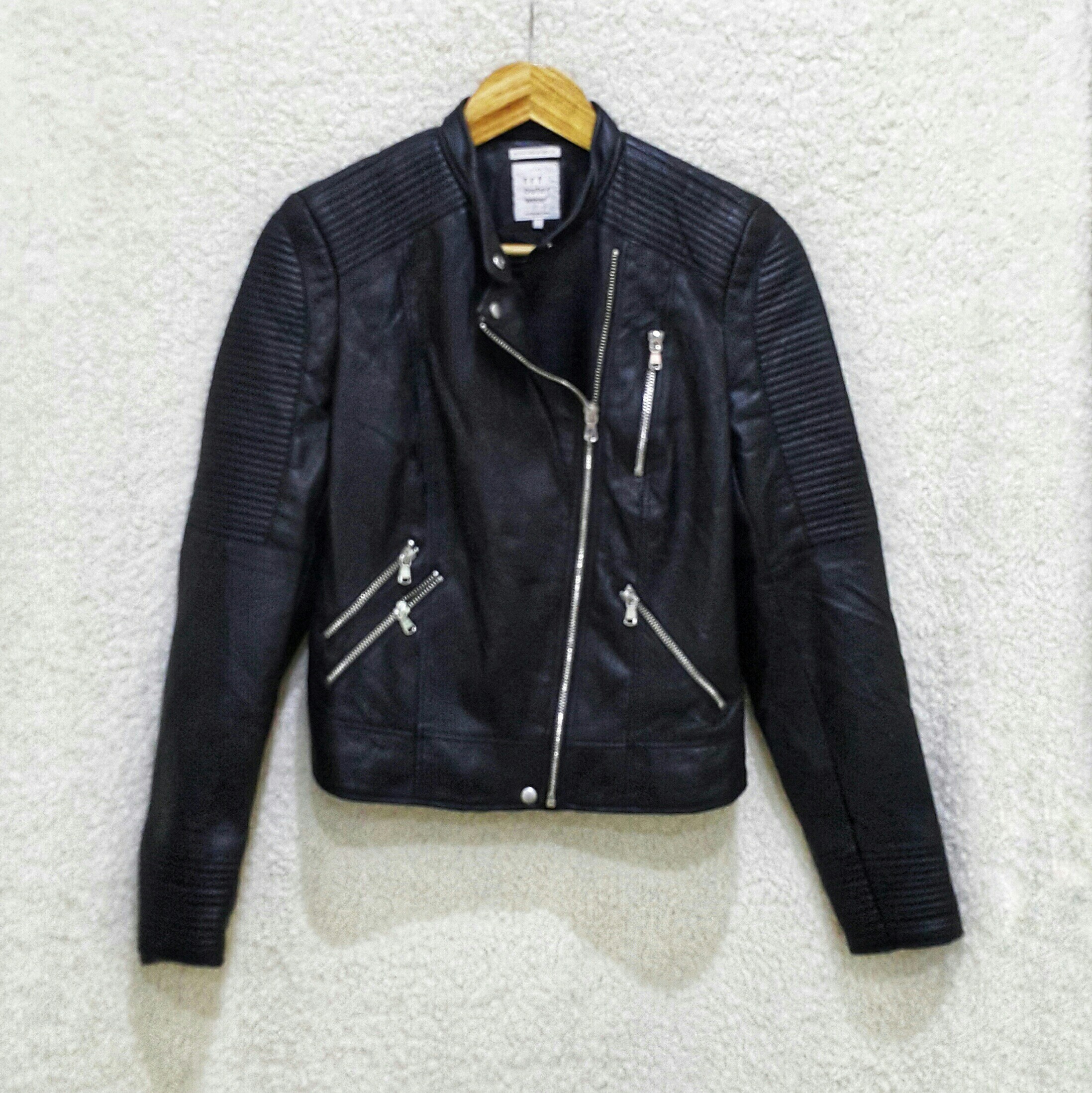 zara trafaluc outerwear leather jacket