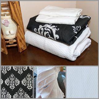 100% cotton woven blanket and fitted bed sheet (Queen)