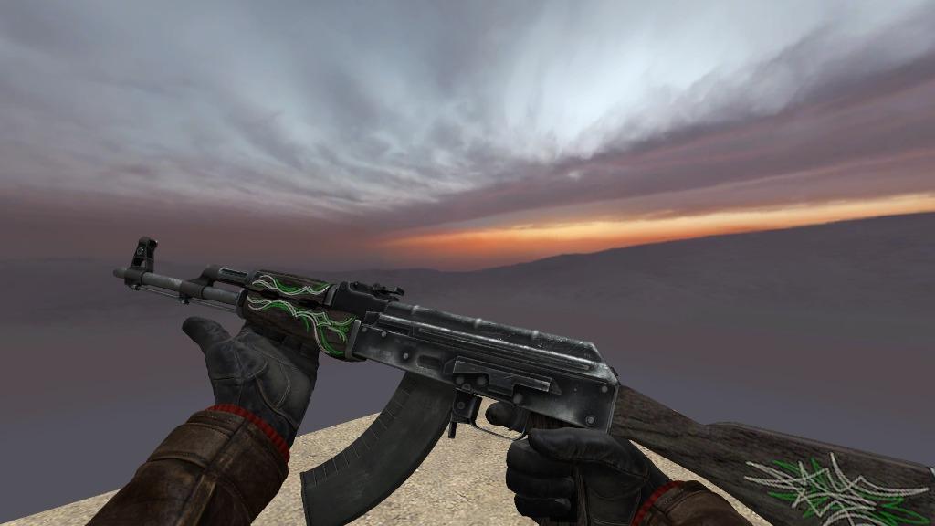 63 Mp Csgo Ak 47 Emerald Pinstripe Factory New Toys Games Video Gaming In Game Products On Carousell The rifle was painted in green and white stripes. carousell