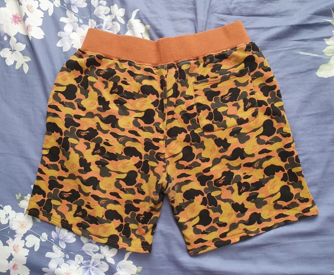 AVAILABLE Bape x XO Shark Sweat Shorts Orange