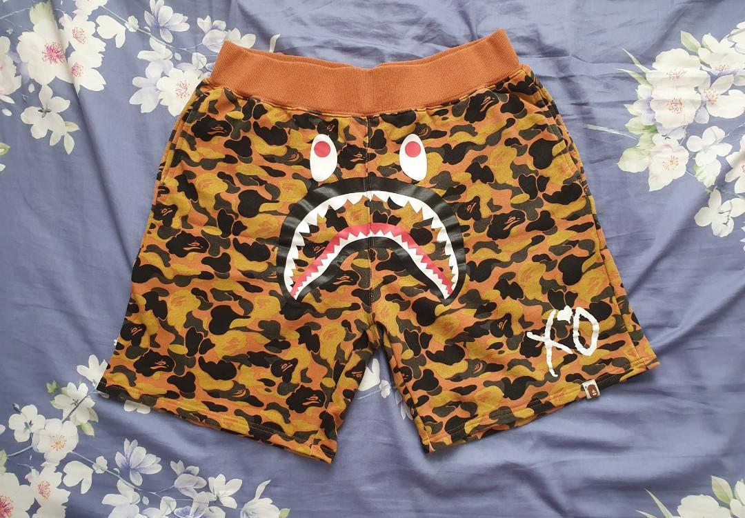 (AVAILABLE) Bape x XO Shark Sweat Shorts Orange