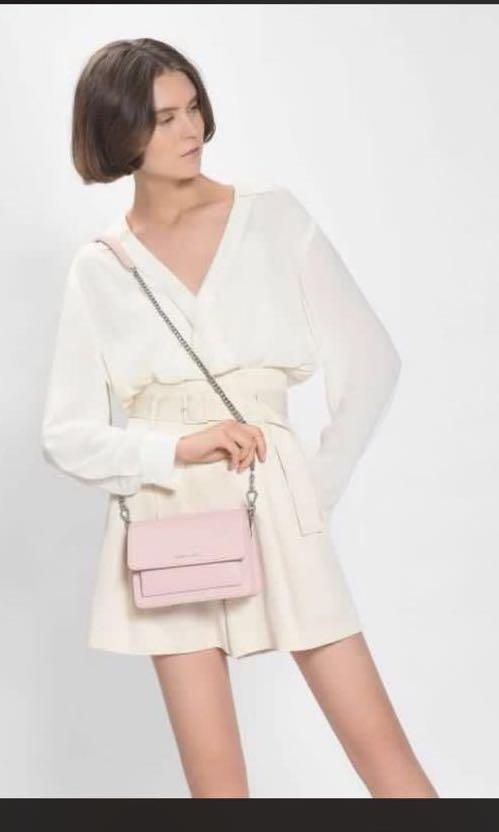 Charles and keith top stitch detail crossbody bag top