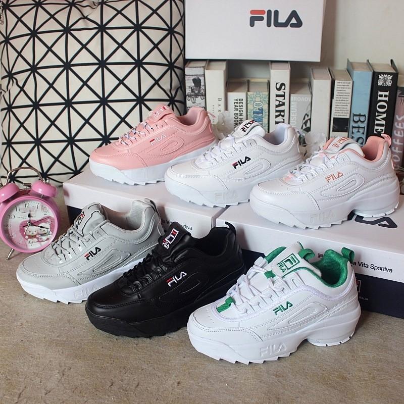 fila disruptor white and green