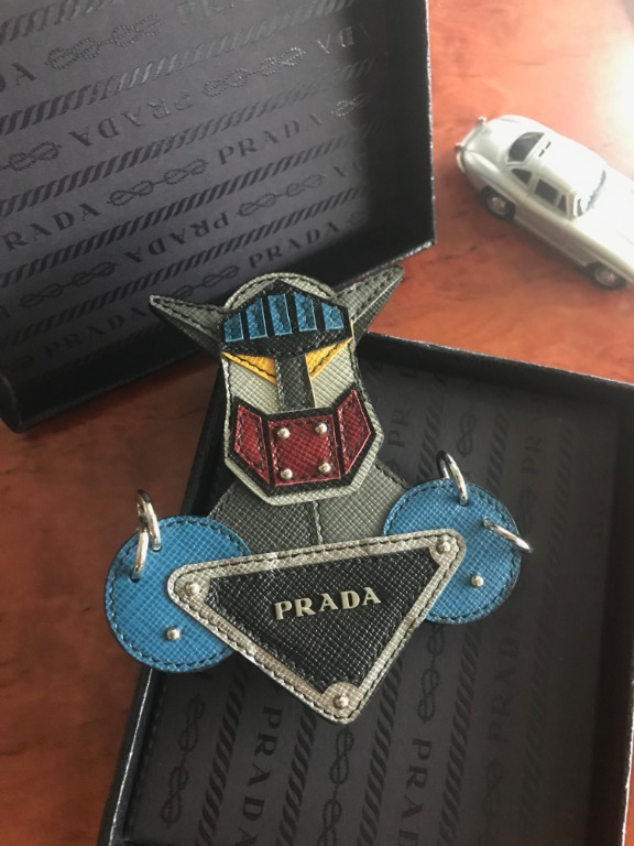Genuine Prada Leather Velcro Bag Patch Robot Luxury